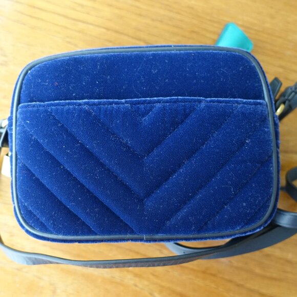 J.Crew Mini Velvet Signet H4031 Navy blue crossbody Cross Body Bag - Picture 6 of 7